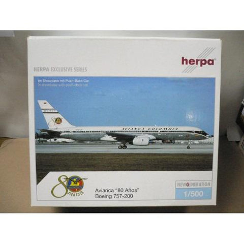 HERPA 1/500 AVIANCA "80 Anos" BOEING 757-200 (510103) (PIU10)