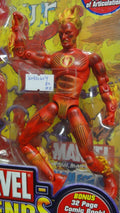 TOY BIZ 神奇四俠 霹靂火 MARVEL LEGENDS FANTASTIC FOUR HUMAN TORCH ACTION FIGURE WITH COMIC BOOK 70154 (PA#0)