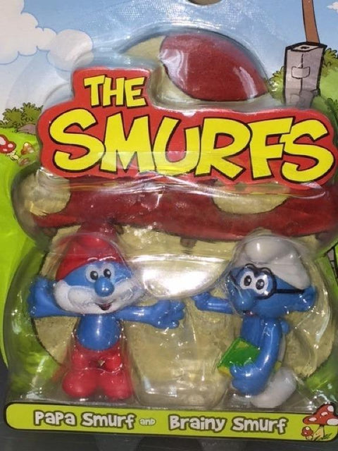 JAKKS PACIFIC 33232 藍精靈 迷你公仔 THE SMURFS MINI FIGURES PAPA SMURF AND BRAINY SMURF