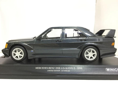 MINICHAMPS 1/18 MERCEDES-BENZ 190E 2.5-16 EVO 2 1990 BLUE-BLACK METALLIC (155 036100) (14507) (PIU250)