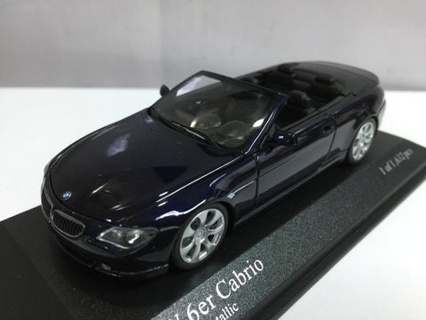 MINICHAMPS 1/43 BMW 6 SERIES CABRIO 2006 BLUE METALLIC (07693) (PIU/TT61-90)