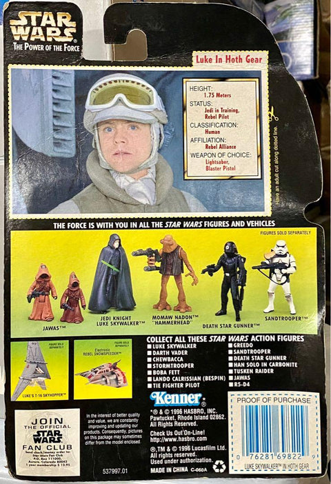 KENNER 69822 STAR WARS 星球大戰 THE POWER OF THE FORCE LUKE SKYWALKER IN HOTH GEAR WITH BLASTER PISTOL AND LIGHTSABER 3.5吋 SERIES FIGURE (BUY-SPK 倉)