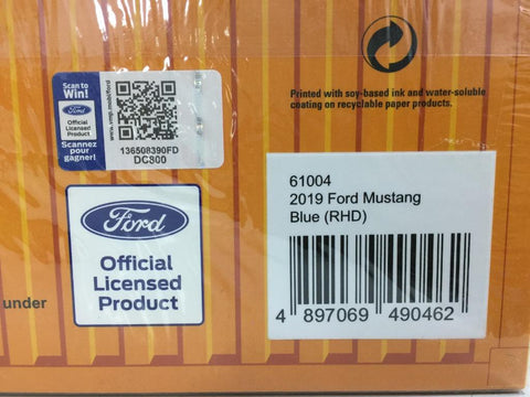 DIECAST MASTERS 1/18 FORD MUSTANG 2019 BLUE RHD (61004) (49046) (C1128-21)