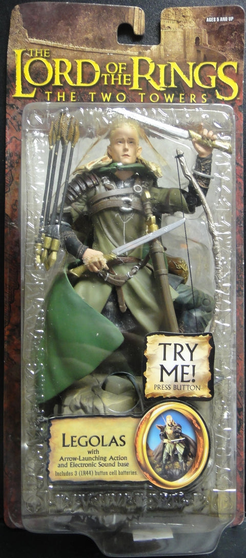 TOY BIZ 魔戒二部曲 雙城奇謀 勒苟拉斯 奧蘭度布林 THE LORD OF THE RINGS THE TWO TOWERS LEGOLAS WITH ARROW-LAUNCHING ACTION AND ELECTRONIC SOUND BASE ORLANDO BLOOM (LOTR-81663) 1125318855