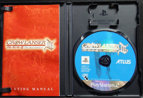 索尼電腦娛樂 夢幻騎士III 雙重黑暗 遊戲 日版 SONY COMPUTER ENTERTAINMENT SCEI SCE PLAYSTATION 2 PS2 GAME ATLUS GROWLANSER III THE DUAL DARKNESS SLPM62108 (BUY-11110)