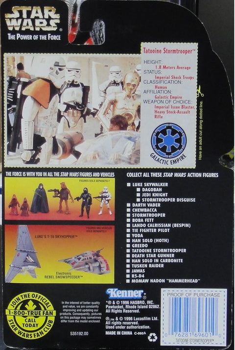 KENNER 星球大戰 STAR WARS POWER OF THE FORCE TATOOINE STORMTROOPER WITH CONCUSSION GRENADE CANNON 69601 (PA#0)
