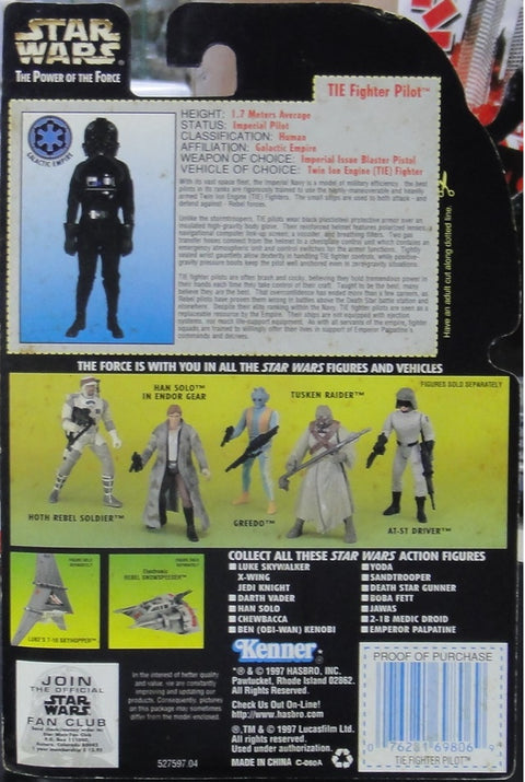 KENNER 星球大戰 金貼 STAR WARS POWER OF THE FORCE TIE FIGHTER PILOT WITH IMPERIAL BLASTER PISTOL AND RIFLE 69806 (PA#0)