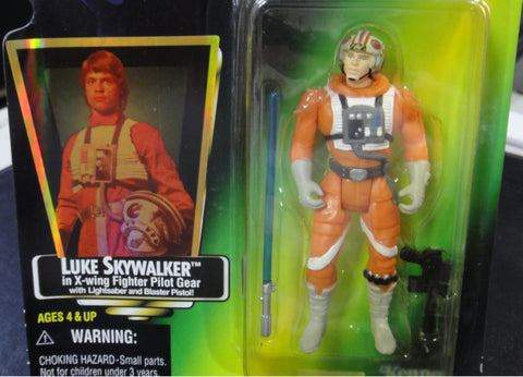 KENNER 星球大戰 STAR WARS POWER OF THE FORCE LUKE SKYWALKER IN X-WING FIGHTER PILOT GEAR WITH LIGHTSABER AND BLASTER PISTOL 69581 (PA#0)