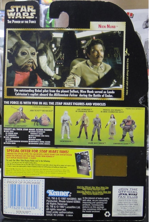 KENNER 星球大戰 STAR WARS POWER OF THE FORCE NIEN NUNB FREEZE FRAME WITH BLASTER PISTOL AND RIFLE 69694 (PA#0)