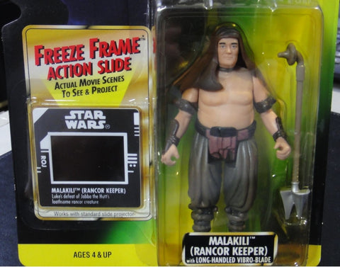 KENNER 星球大戰 STAR WARS POWER OF THE FORCE MALAKILI RANCOR KEEPER WITH LONG-HANDLED VIBRO-BLADE FREEZE FRAME 69723 (PA#0)