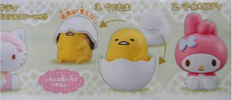 BANDAI SANRIO HELLO KITTY MY MELODY GUDETAMA CAPCHARA SET OF 4 GASHAPON 2404487 (EPC-1604-24)