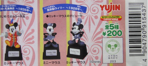 YUJIN 米奇 米妮 懷舊作品 DISNEY CHARACTER MICKEY &amp; MINNIE HISTORY FIGURE 全5種 扭蛋 (BUY-91543)