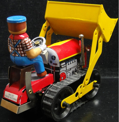 鐵皮上鍊工程車系列 推土機 剷泥車 TIN TOYS MS357 WIND-UP ACTION COLLECTION CLASSIC BULLDOZER b32257470 店