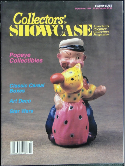 COLLECTORS' SHOWCASE AMERICA'S PREMIER COLLECTORS' MAGAZINE 大力水手收藏品 經典穀物包裝盒 藝術裝飾 星球大戰 POPEYE COLLECTIBLES CLASSIC CEREAL BOXES ART DECO STAR WARS 74909 1116850677