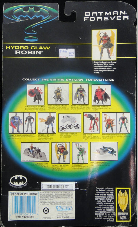 KENNER 蝙蝠俠 羅賓 BATMAN FOREVER HYDRO CLAW ROBIN WITH AQUA ATTACK LAUNCHER AND DIVING GEAR 64145 (倉) b22566120