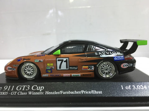 MINICHAMPS 1/43 PORSCHE 911 GT3 24h DAYTONA 2005 HENZLER FARNBACHER PRICE EHRET #71 (400 056271) (06673) (PIU100)