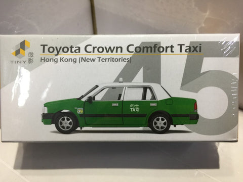 TOYEAST TINY CITY 45 DIE-CAST MODEL CAR TOYOTA CROWN COMFORT TAXI HONG KONG NEW TERRITORIES KH2431 ATC64251 (12440) (C920-176)