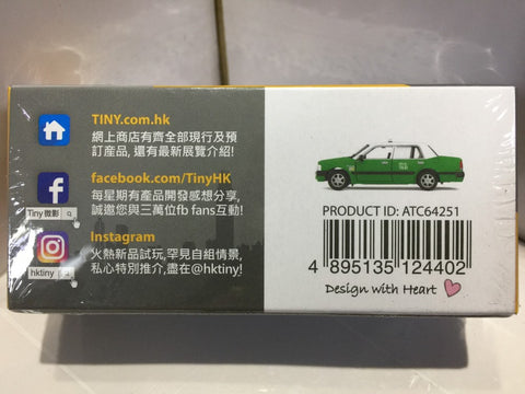TOYEAST TINY CITY 45 DIE-CAST MODEL CAR TOYOTA CROWN COMFORT TAXI HONG KONG NEW TERRITORIES KH2431 ATC64251 (12440) (C920-176)
