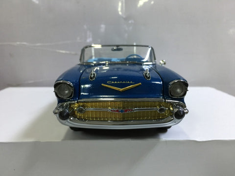 DANBURY MINT 1/24 1957 CHEVROLET BEL AIR CONVERTIBLE SPORT COUPE BLUE (BUY)