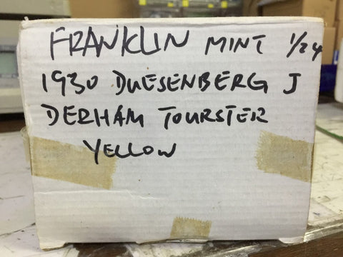 FRANKLIN MINT 1/24 1930 DUESENBERG J DERHAM TOURSTER YELLOW (KWA)