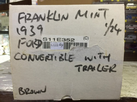 FRANKLIN MINT 1/24 1939 FORD CONVERTIBLE WITH TRAILER BROWN (BUY)