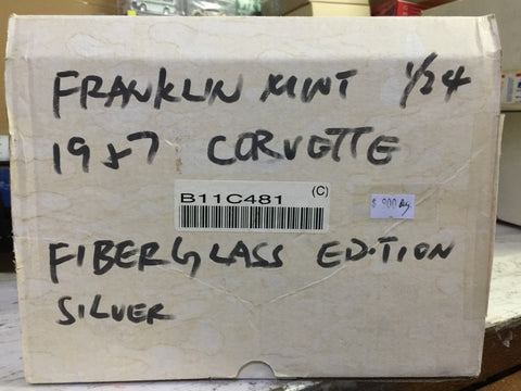 FRANKLIN MINT 1/24 1957 CORVETTE FIBERGLASS EDITION SILVER (BUY)
