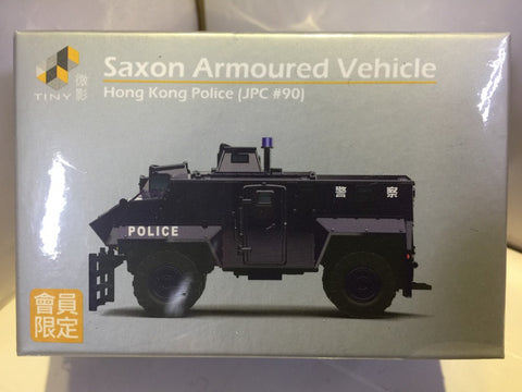 TOYEAST TINY CITY DIE-CAST SAXON ARMOURED VEHICLE HONG KONG POLICE JPC#90 ATC64627 (10140) (C920-219)