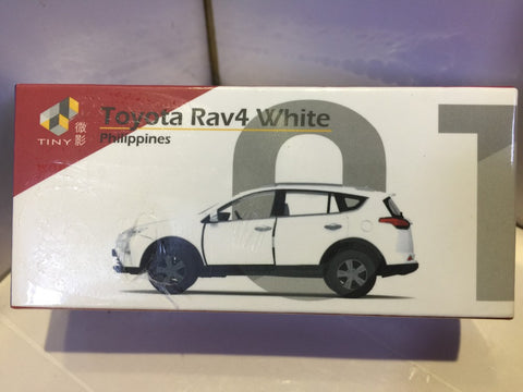 TOYEAST TINY 01 DIE-CAST MODEL CAR TOYOTA RAV4 WHITE PHILIPPINES ATC64467 (14339) (PA0)