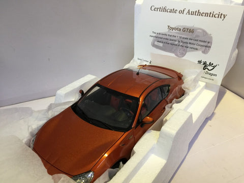 CENTURY DRAGON 世紀龍 1/18 TOYOTA GT86 ORANGE CDTO-1002 (P15M-12)