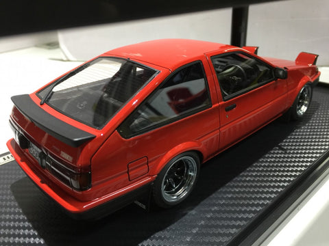 IGNITION MODEL 1/18 TOYOTA SPRINTER TRUENO AE86 3 DOOR GTV RED (90538) (P15M-116)