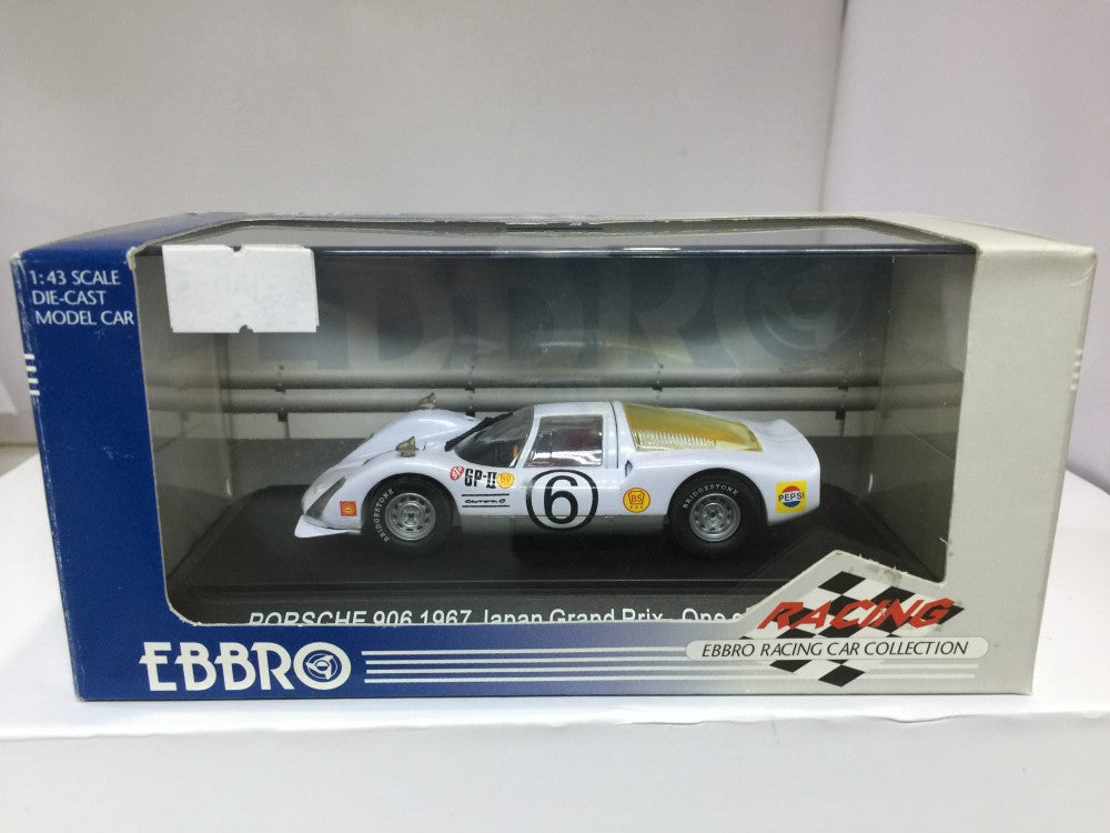 EBBRO 1/43 PORSCHE 906 CARRERA 6 1967 JAPAN GRAND PRIX WHITE #6