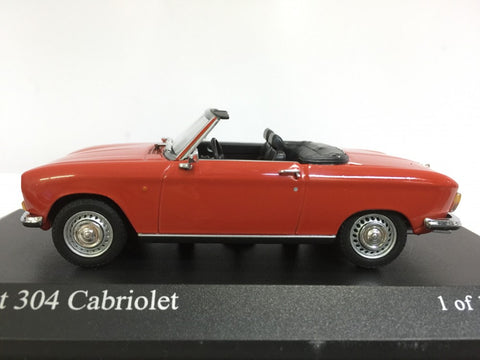 MINICHAMPS 1/43 PEUGEOT 304 CABRIOLET 1972 RED (400 112730) (09772) (BUY)