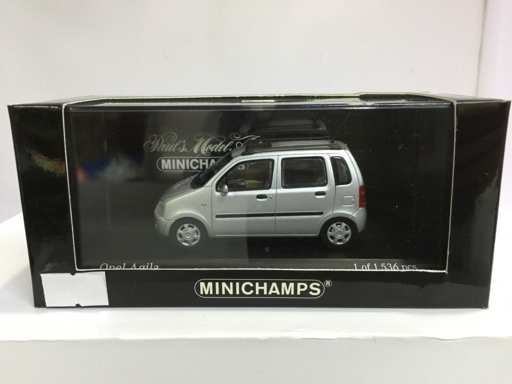 MINICHAMPS 1/43 OPEL AGILA SILVER (430 049000) (03311)– TOYZONE