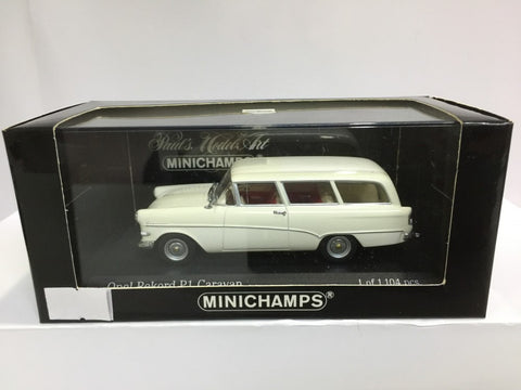 MINICHAMPS 1/43 OPEL REKORD P1 CARAVAN 1958-60 WHITE (430043216) (03361) (PIU50)