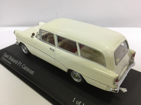 MINICHAMPS 1/43 OPEL REKORD P1 CARAVAN 1958-60 WHITE (430043216) (03361) (PIU50)