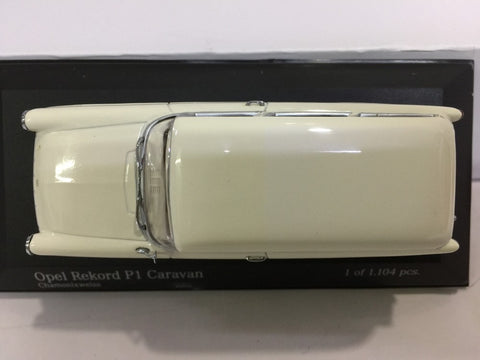 MINICHAMPS 1/43 OPEL REKORD P1 CARAVAN 1958-60 WHITE (430043216) (03361) (PIU50)