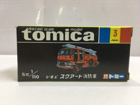 VINTAGE TOMICA 3 - ISUZU SQURT FIRE ENGINE MADE IN JAPAN (PIU20)