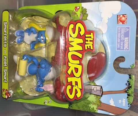 JAKKS PACIFIC THE SMURFS MINI FIGURE 藍精靈 迷你公仔 SMURFETTE AND POET SMURF 33231