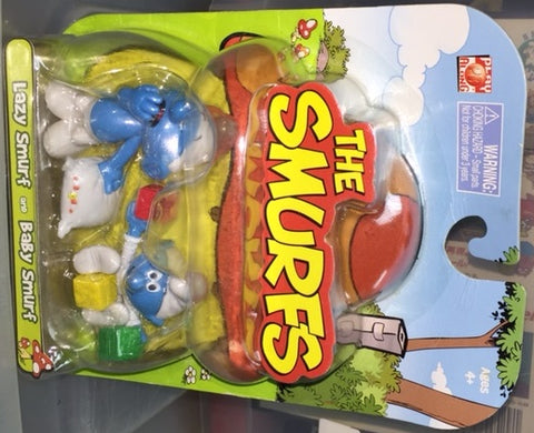 JAKKS PACIFIC THE SMURFS MINI FIGURE 藍精靈 迷你公仔 LAZY SMURF AND BABY SMURF 21765