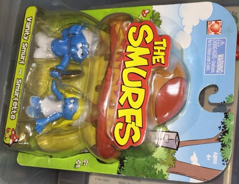 JAKKS PACIFIC THE SMURFS 藍精靈 迷你公仔 VANITY SMURF AND SMURFETTE 21764店