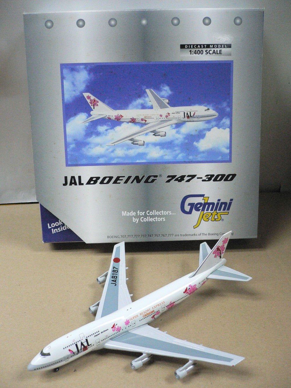 GEMINI JETS 1/400 JAL JAPAN AIRLINES BOEING 747-300 JA8187