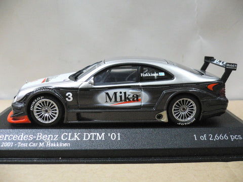 MINICHAMPS 1/43 MERCEDES-BENZ CLK COUPE DTM 2001 TEST CAR M.HAKKINEN #3 (400 013193) (04047) (PIU103)