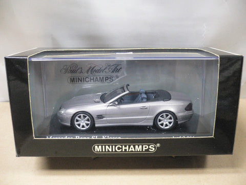 MINICHAMPS 1/43 MERCEDES-BENZ SL CLASS CABNOLET 2003 DARK SILVER METALLIC (400 031034) (05450) (PIU129)