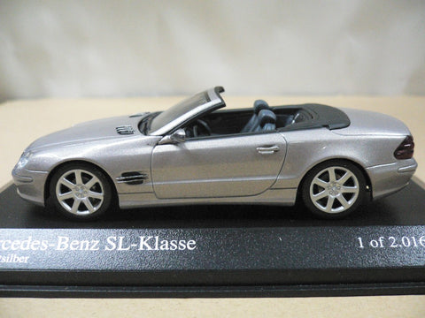 MINICHAMPS 1/43 MERCEDES-BENZ SL CLASS CABNOLET 2003 DARK SILVER METALLIC (400 031034) (05450) (PIU129)
