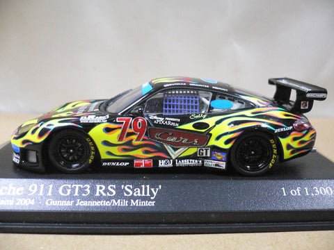MINICHAMPS 1/43 PORSCHE 911 GT3 RS 'SALLY' GP OF MIAMI 2004 GUNNAR JEANNETTE MILT MINTER DISNEY PIXAR #79 (400 046979) (05970) (PIU126)