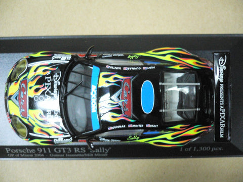 MINICHAMPS 1/43 PORSCHE 911 GT3 RS 'SALLY' GP OF MIAMI 2004 GUNNAR JEANNETTE MILT MINTER DISNEY PIXAR #79 (400 046979) (05970) (PIU126)
