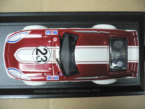 EBBRO 1/43 NISSAN FAIRLADY 240 ZG HS30 RACING 1973 WHITE RED #23 (43627) (PIU)
