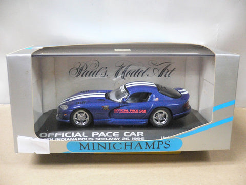 MINICHAMPS 1/43 DODGE VIPER INDY PACE CAR 1996 80th INDIANPOLIS 500-MAY 26 1996 (430 144023) (01903) (WKG)