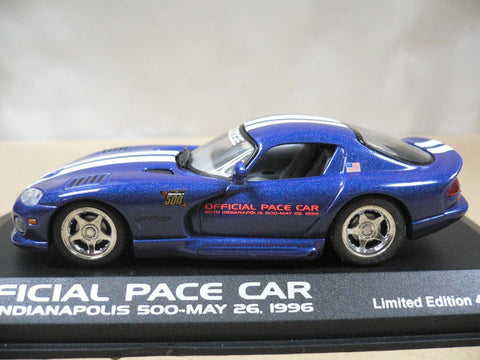 MINICHAMPS 1/43 DODGE VIPER INDY PACE CAR 1996 80th INDIANPOLIS 500-MAY 26 1996 (430 144023) (01903) (WKG)