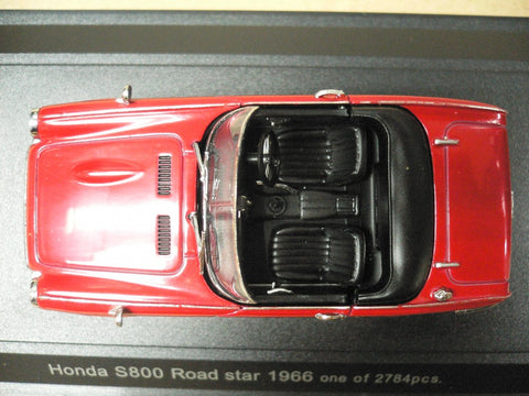 EBBRO 1/43 HONDA S800 ROAD STAR 1966 RED (43399) (PIU)